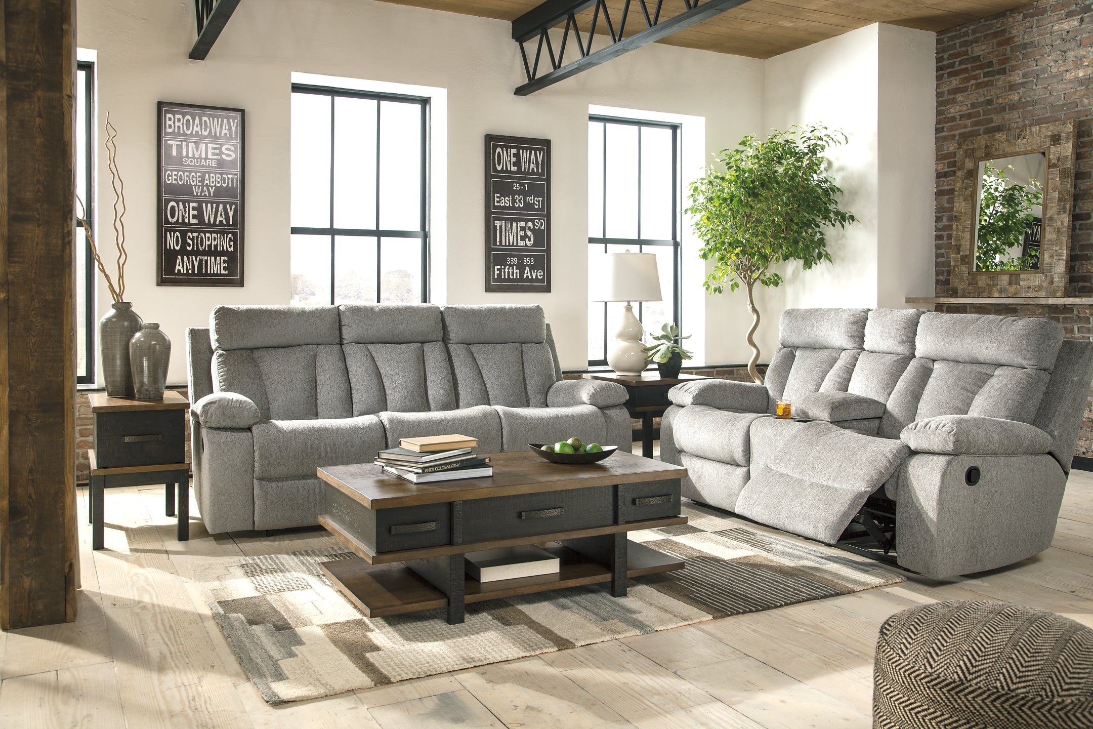 Mitchiner Manual Reclining Sofa and Loveseat