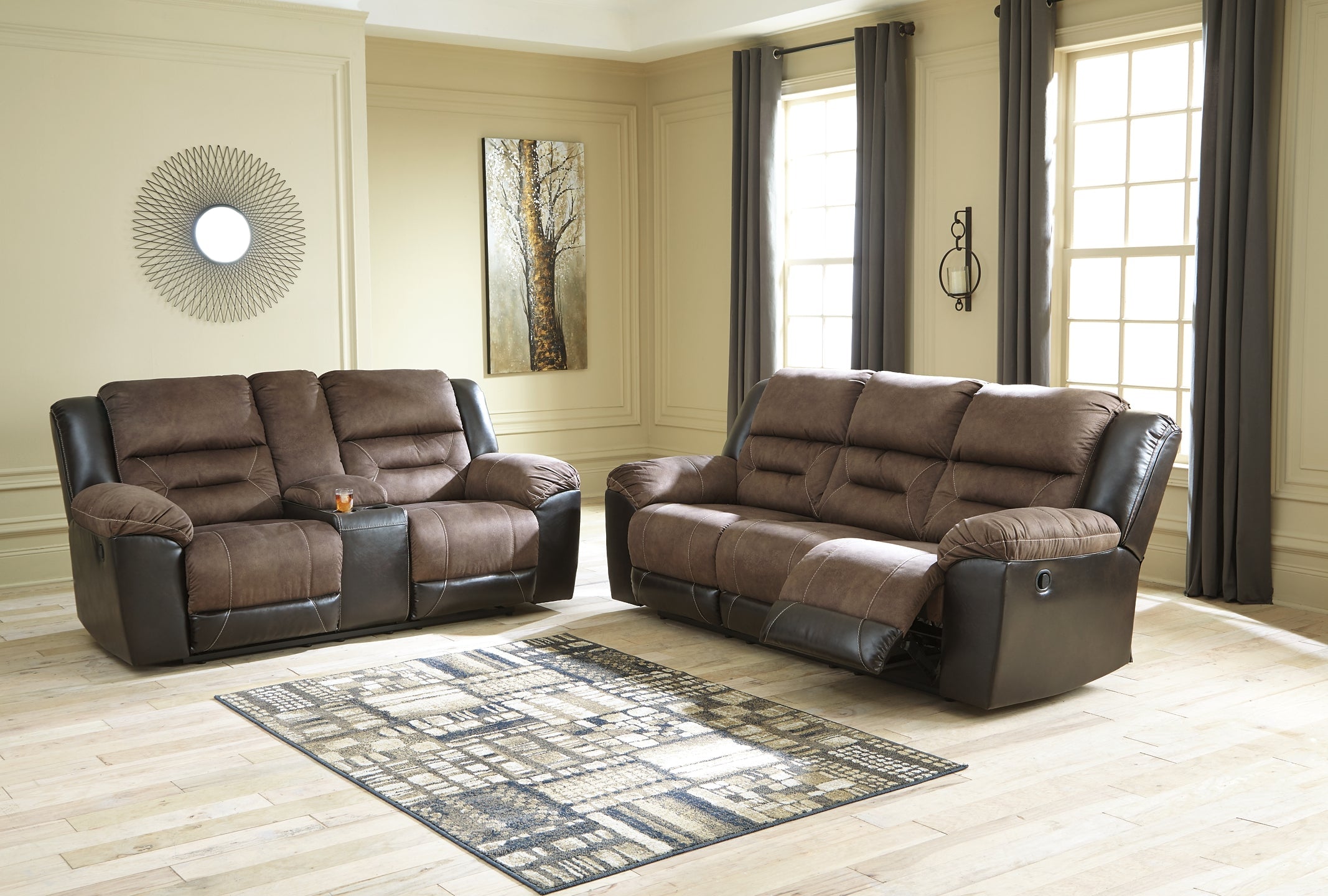 Earhart Manual Reclining Sofa and Loveseat