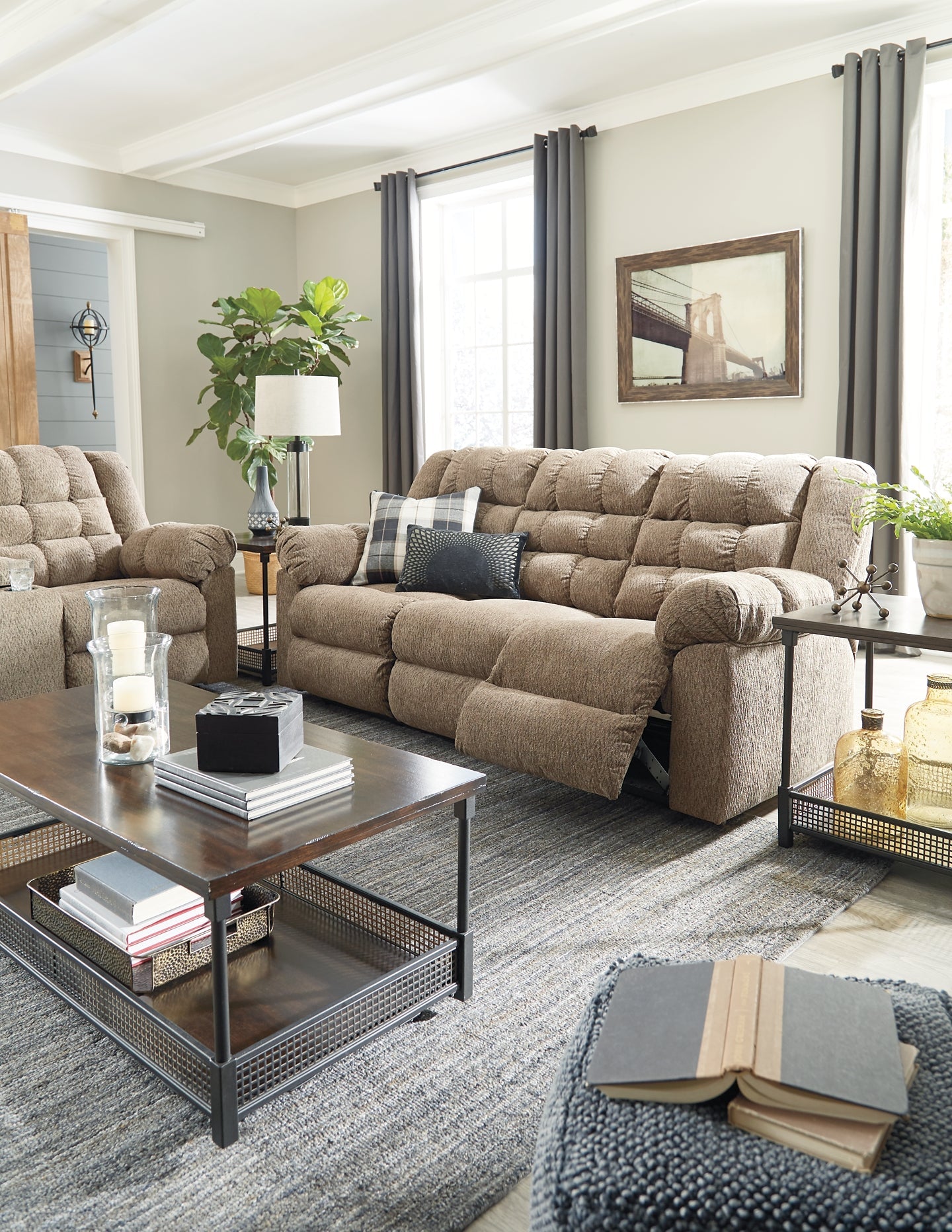 Workhorse Manual Reclining Sofa and Loveseat