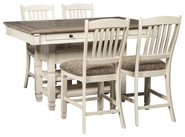 Bolanburg Counter Height Dining Table and 4 Barstools