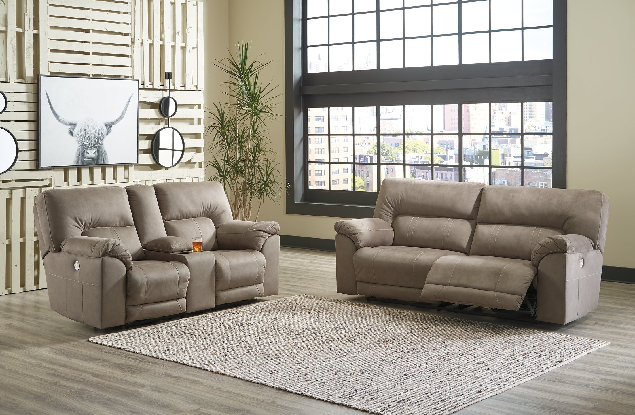 Cavalcade Power Reclining Sofa and Loveseat