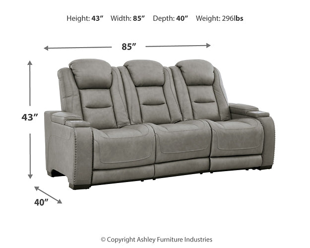 The Man-Den PWR REC Sofa with ADJ Headrest