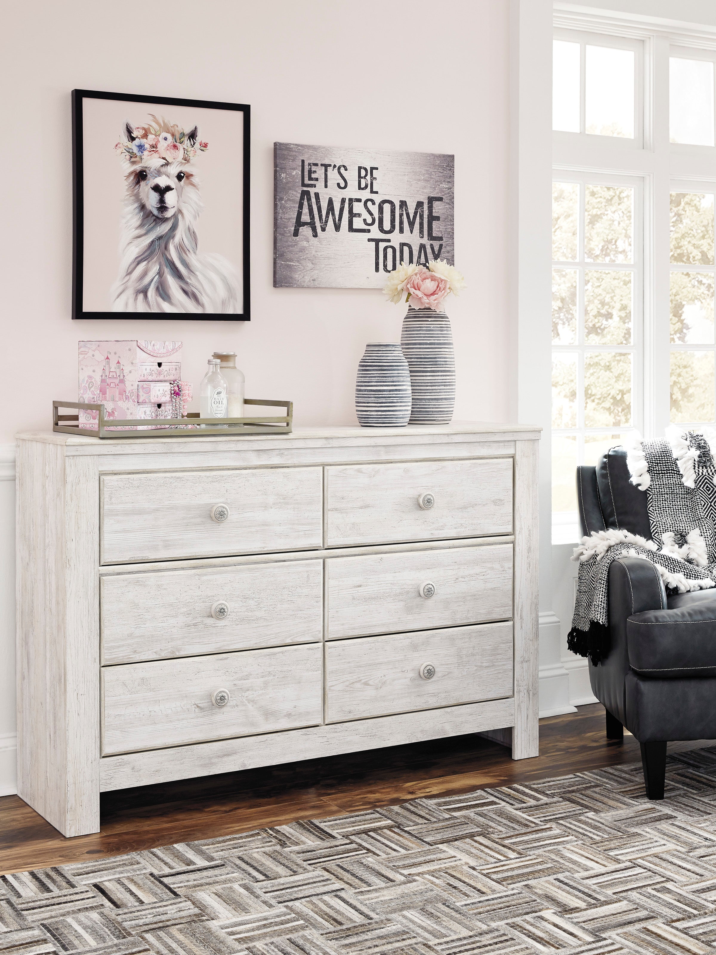 Paxberry Whitewash Dresser